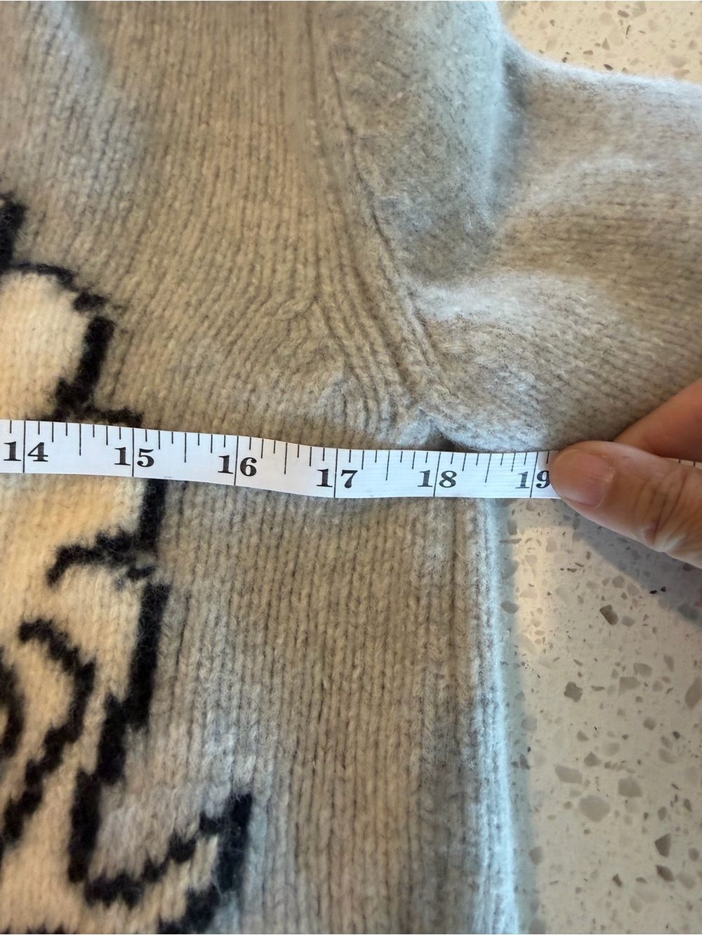 Sandro Paris Fabulous Graphic Wool Cashmere Crewneck Sweater Gray Womens XS S - Picture 4 of 6